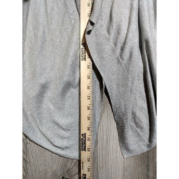 Jennifer Lopez Open Front Cardigan Sweater Womens Extra Small Metallic Silver - Picture 5 of 8